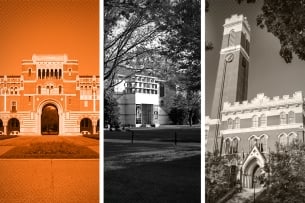 Photos of Rice University, Emory University and Vanderbilt University.