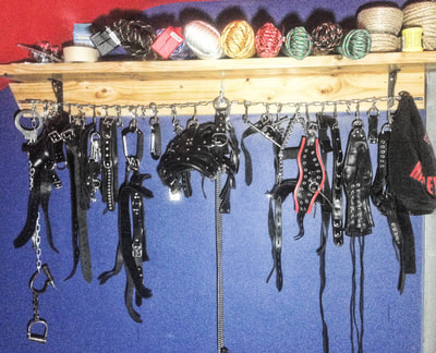 Photo of collars and other toys used in BDSM