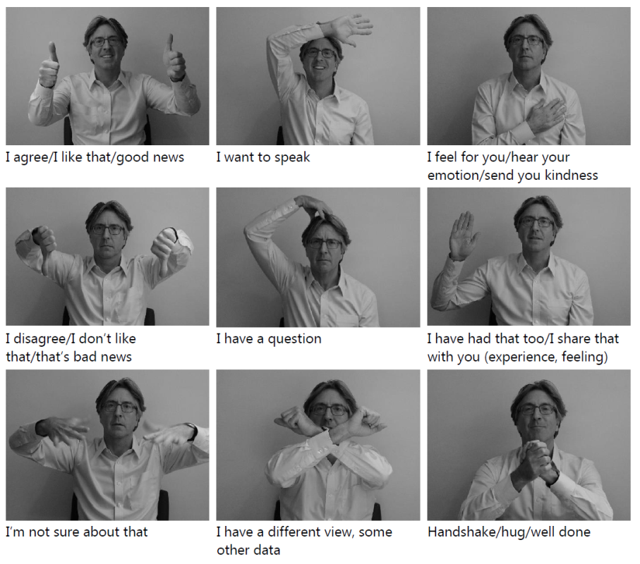 Using hand signals improves Zoom meetings and classes