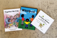 Three children’s picture books with colorful images 