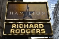 The Richard Rodgers Theatre in New York City, site of Broadway premiere of the musical “Hamilton” 