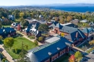 An aerial view of Champlain College in Burlington, Vermont