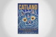 The cover of Kathryn Hughes's book "Catland: Louis Wain and the Great Cat Mania," featuring a drawing of the face of a cat.