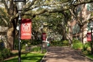 The College of Charleston campus in Charleston, S.C., on a sunny day