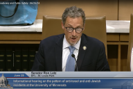 Minnesota Senate committee hearing, Senator Latz