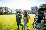 Group of diverse students in campus outdoors