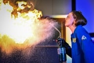 Chemist breathes fire