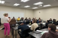 Pepperdine professor Alison Stewart teaches a class of Spanish students