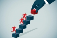 illustration of climbing stairs to represent career advancement