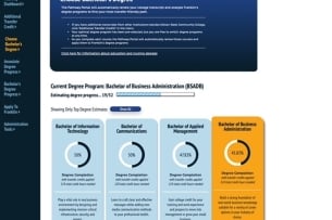 A screenshot of Franklin University's Pathway Portal