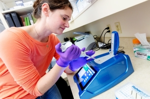 Woman working in a lab