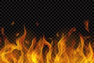 Orange flames against a black background.