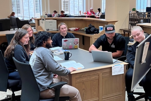 The CORD student advisory board gathers for a morning meeting.