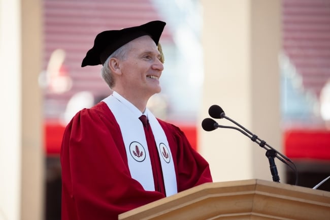 Marc Tessier-Lavigne speaks at Stanford's 2021 commencement