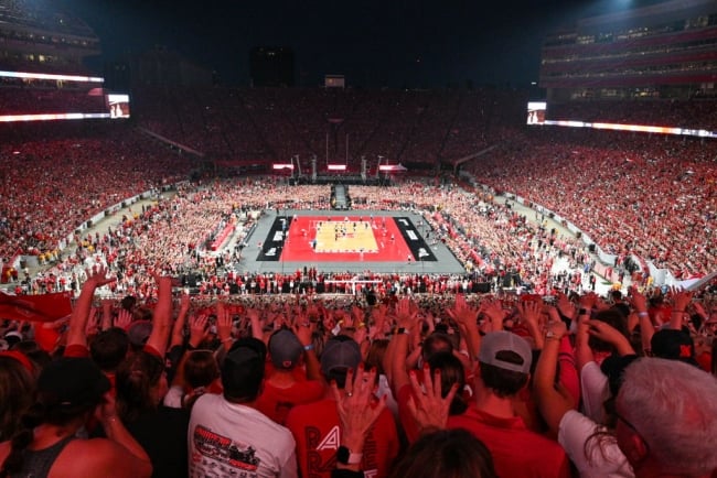 Nebraska women's volleyball sets world record