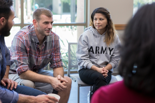 Veterans in a classroom