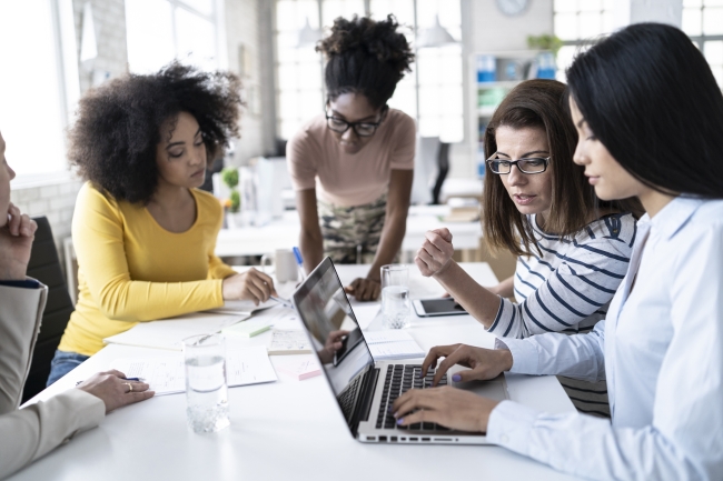 Women business team working in office