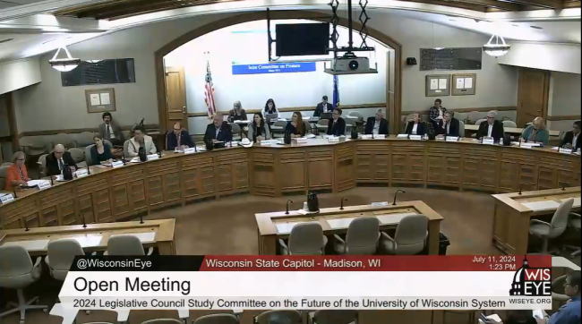 First meeting of Wisconsin study committee on future of UW system