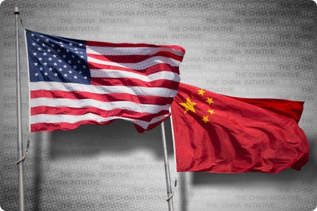 Flags of U.S. and China