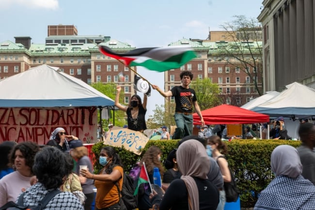 Protesters at Columbia University