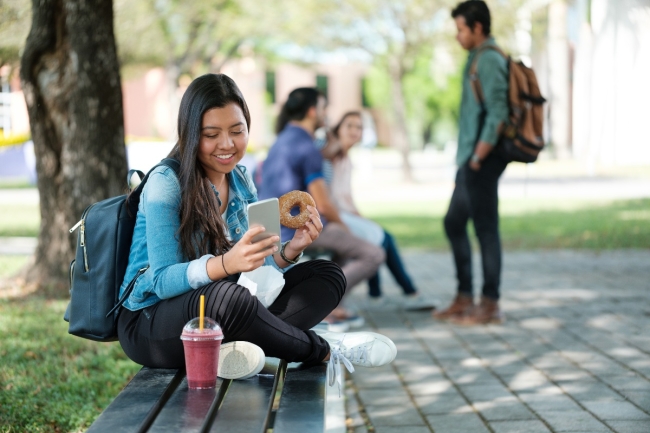 university students on campus