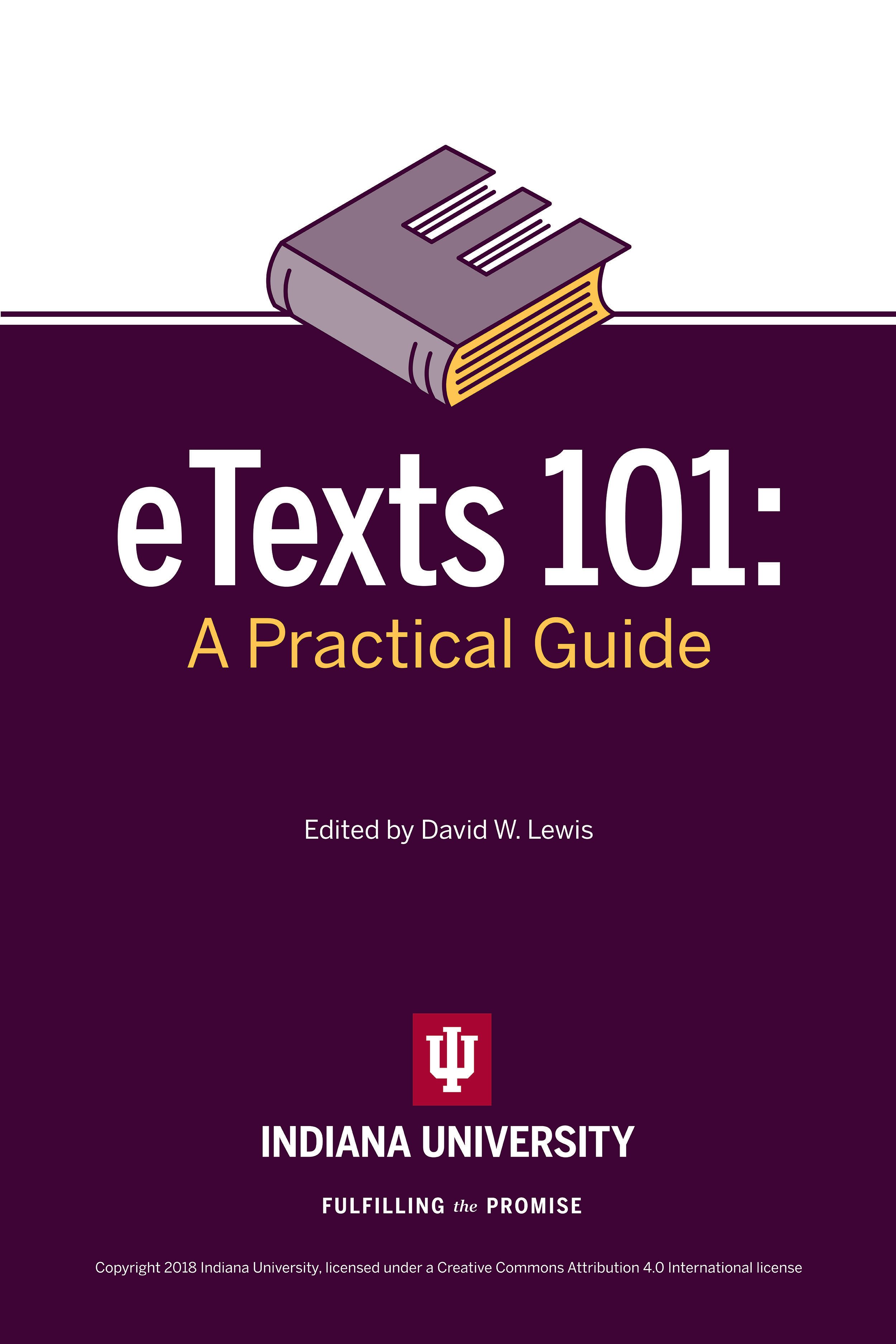 Cover of "ETexts 101: A Practice Guide," edited by David W. Lewis