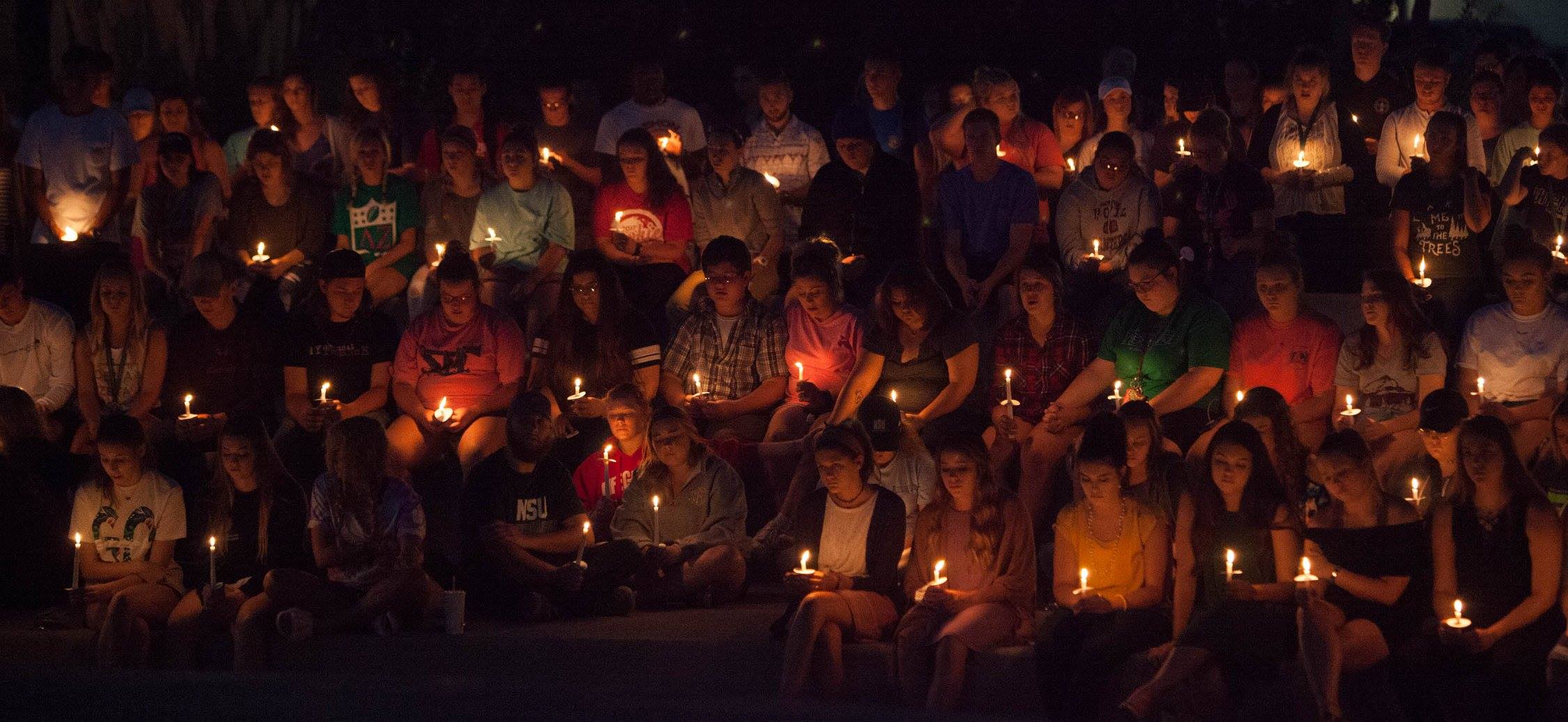 Vigil at Northeastern State University in Oklahoma, Monday, Sept. 18, 2017.