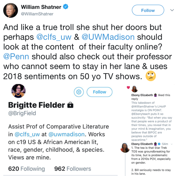 William Shatner unleashes on academics on Twitter after he criticizes  librarians over renaming award named after Laura Ingalls Wilder